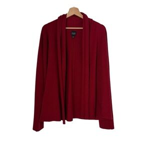 Eileen Fisher 80% Silk 20% Cotton Shawl Collar Open Jacket Knit Cardigan Sz XL